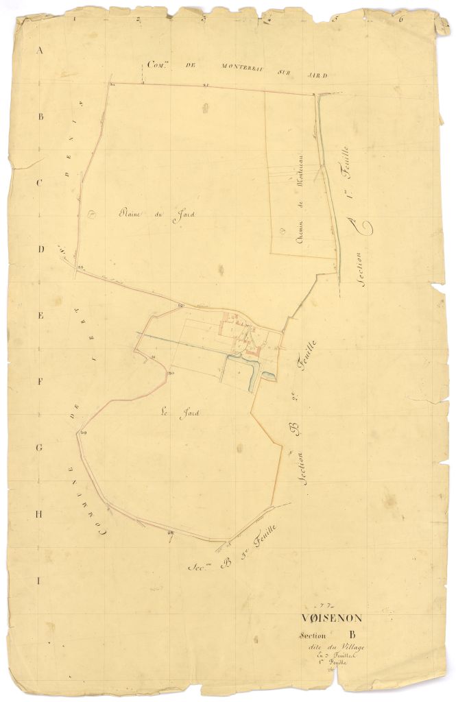 Section B dite du Village, en 3 feuilles, 1ere feuille
