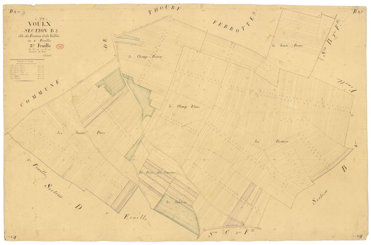 Section B dite de Beauce et des Vall�es, en 4 feuilles, 3eme feuille