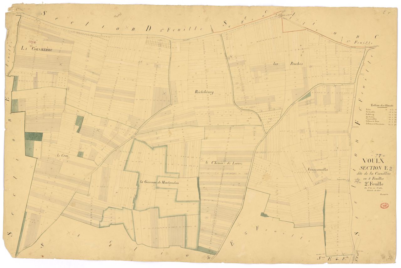 Section E dite de Cornilliere, en 5 feuilles, 2eme feuille