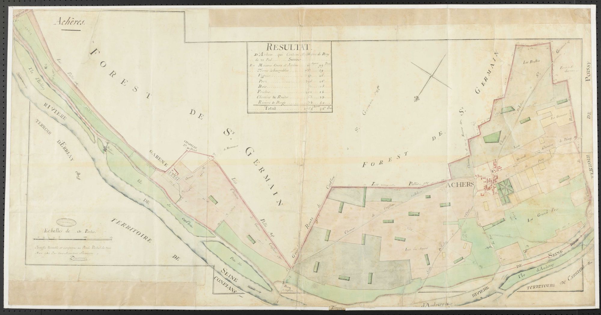 Achères - Plan d'intendance de la paroisse d'Achères
