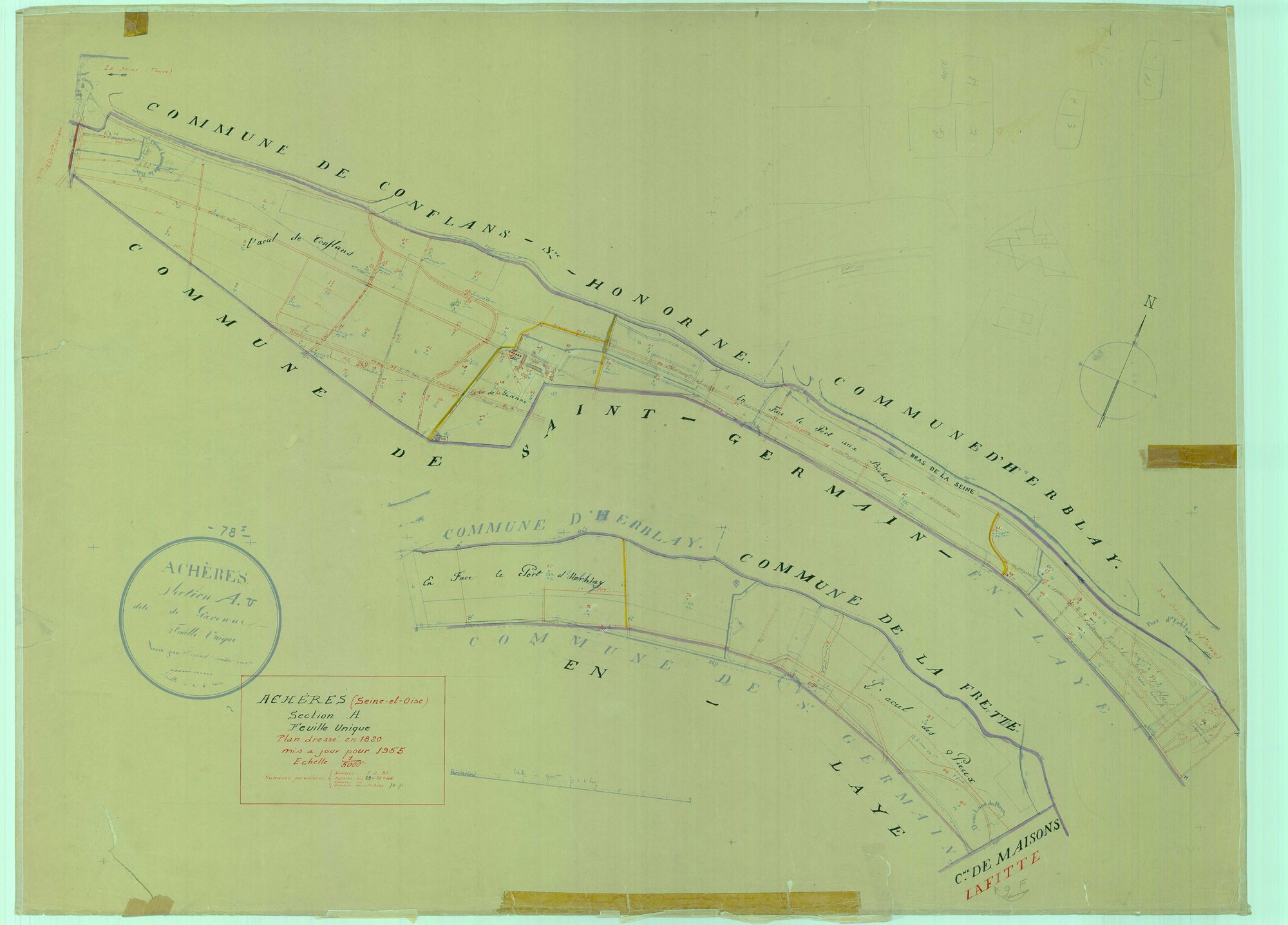 Achères - Plans du cadastre rénové