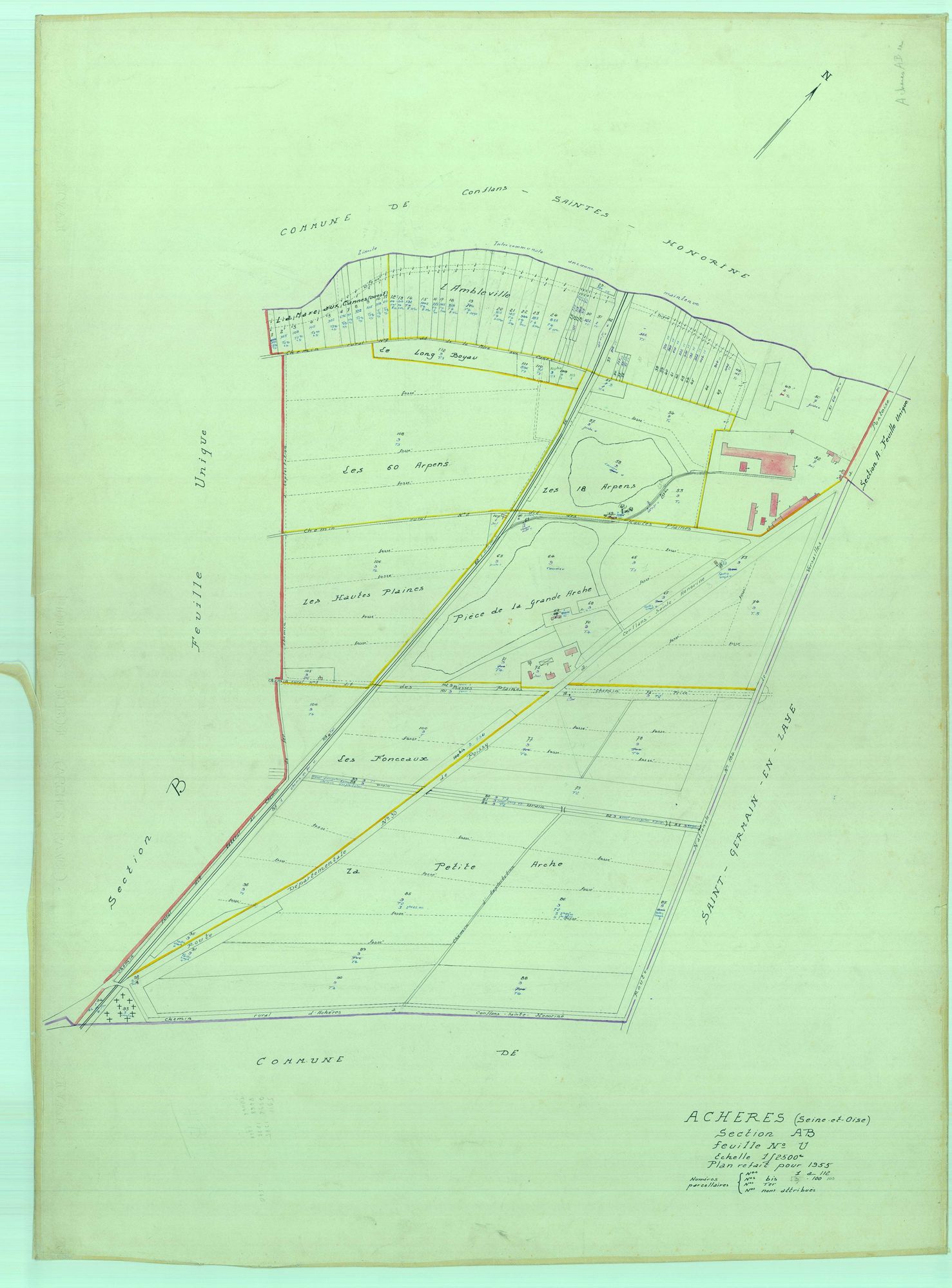 Achères - Plans du cadastre révisé