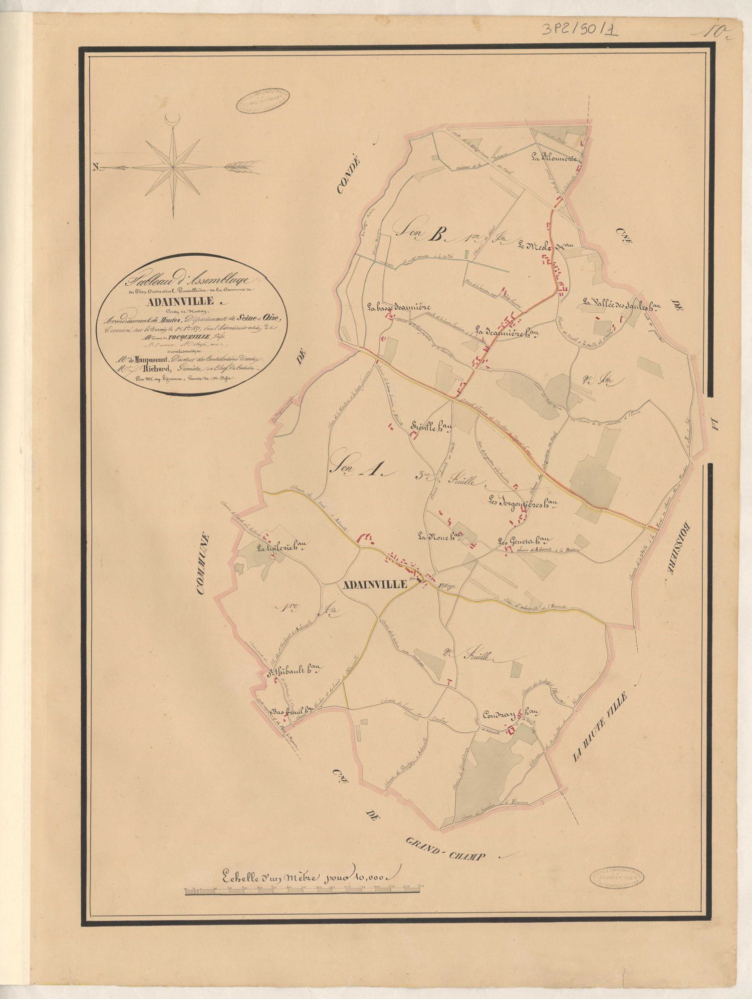 Adainville - Plans de la Préfecture de Seine-et-Oise
