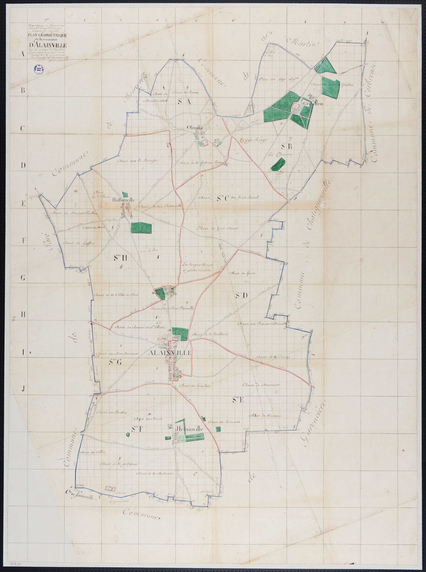 Allainville - Plan géométrique