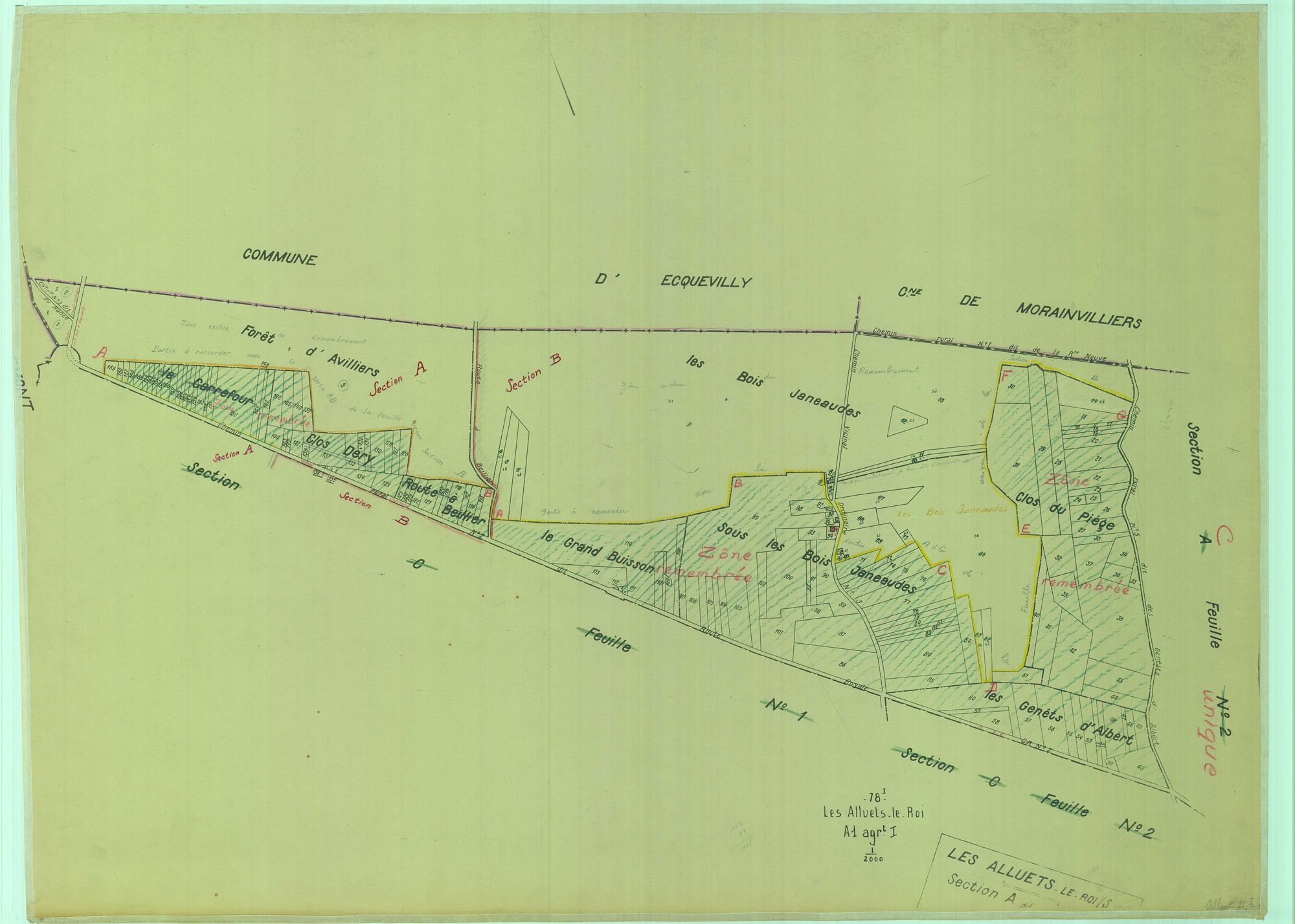 Les Alluets-le-Roi - Plans du cadastre remembré
