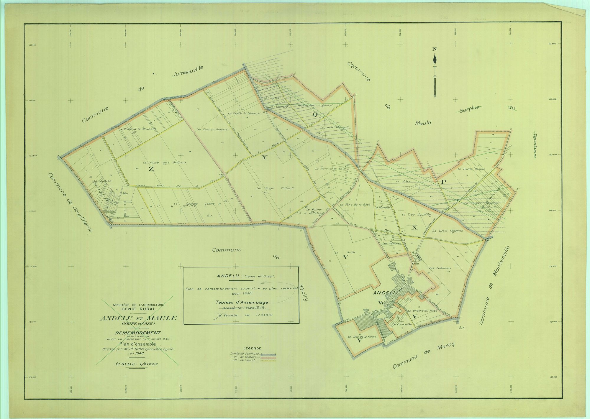 Andelu - Plans du cadastre remembré