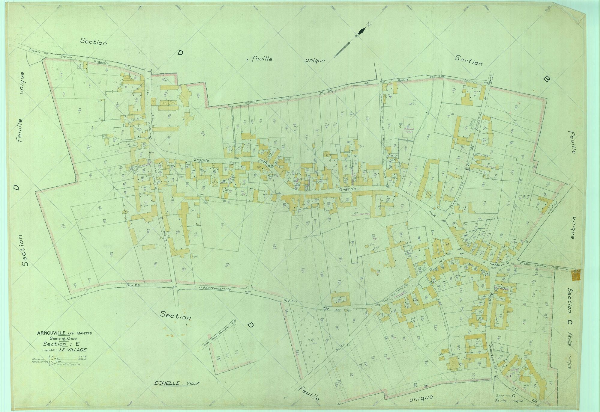 Arnouville-lès-Mantes - Plans du cadastre rénové