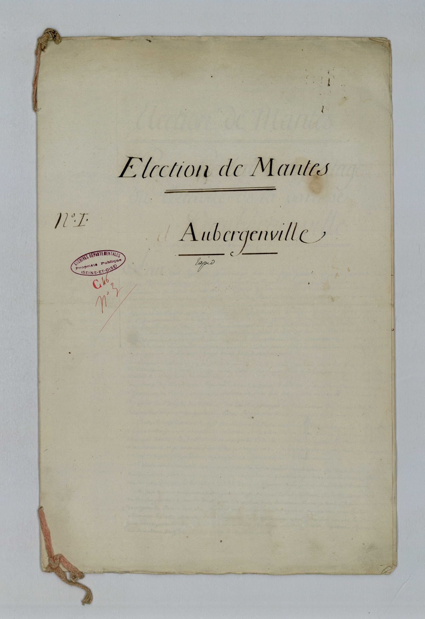 Aubergenville - Procès-verbal d'arpentage du territoire de la paroisse d'Aubergenville