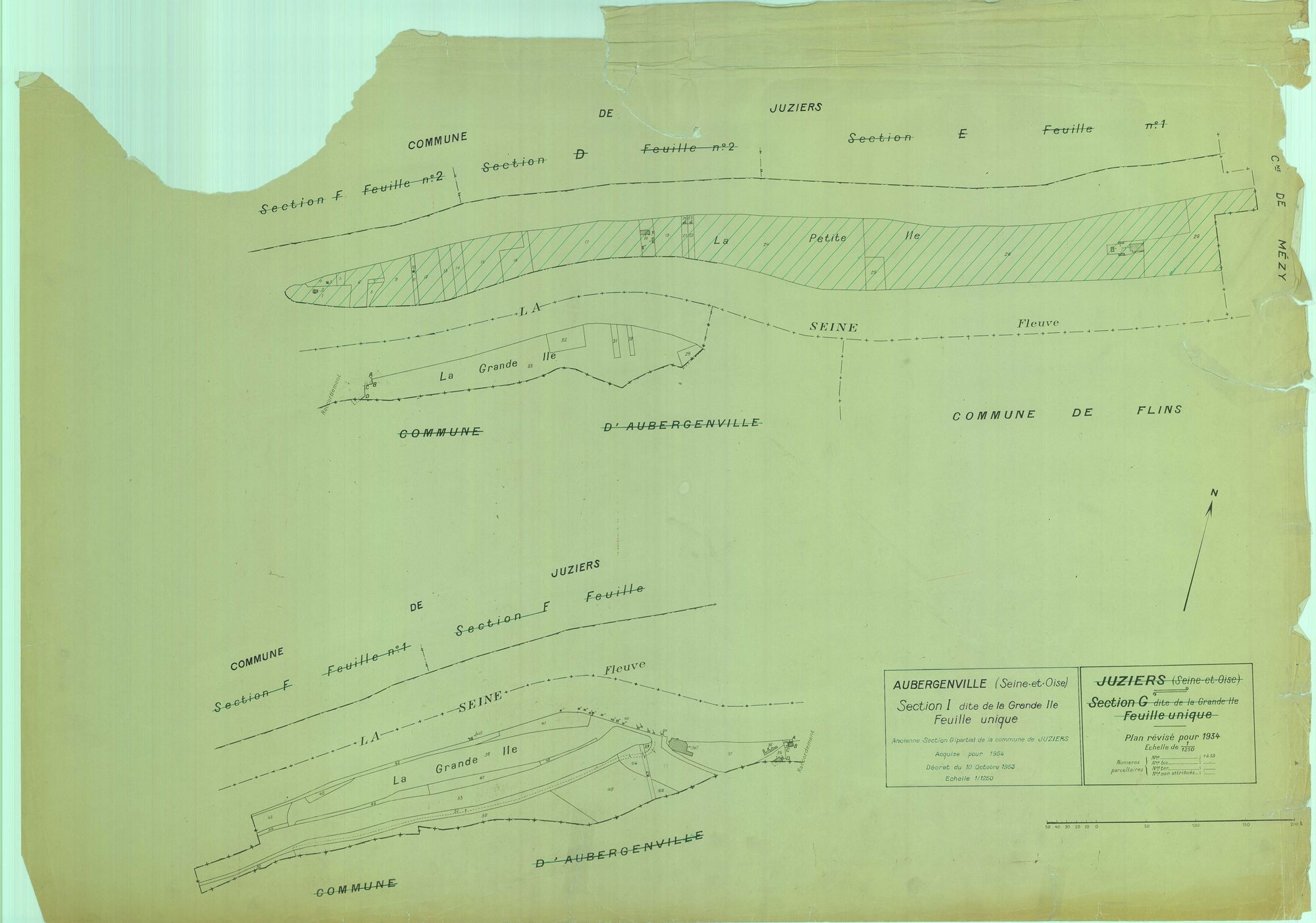 Aubergenville - Plans du cadastre rénové