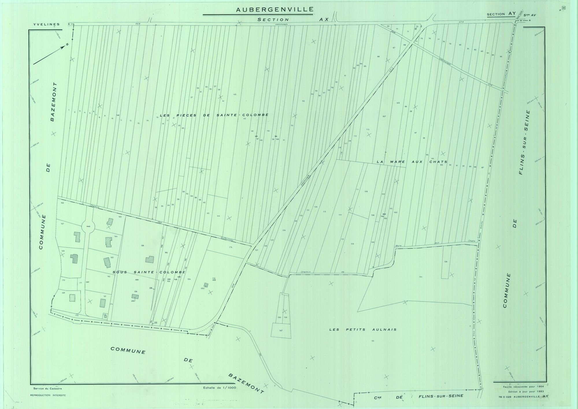 Aubergenville - Plans du cadastre remembré