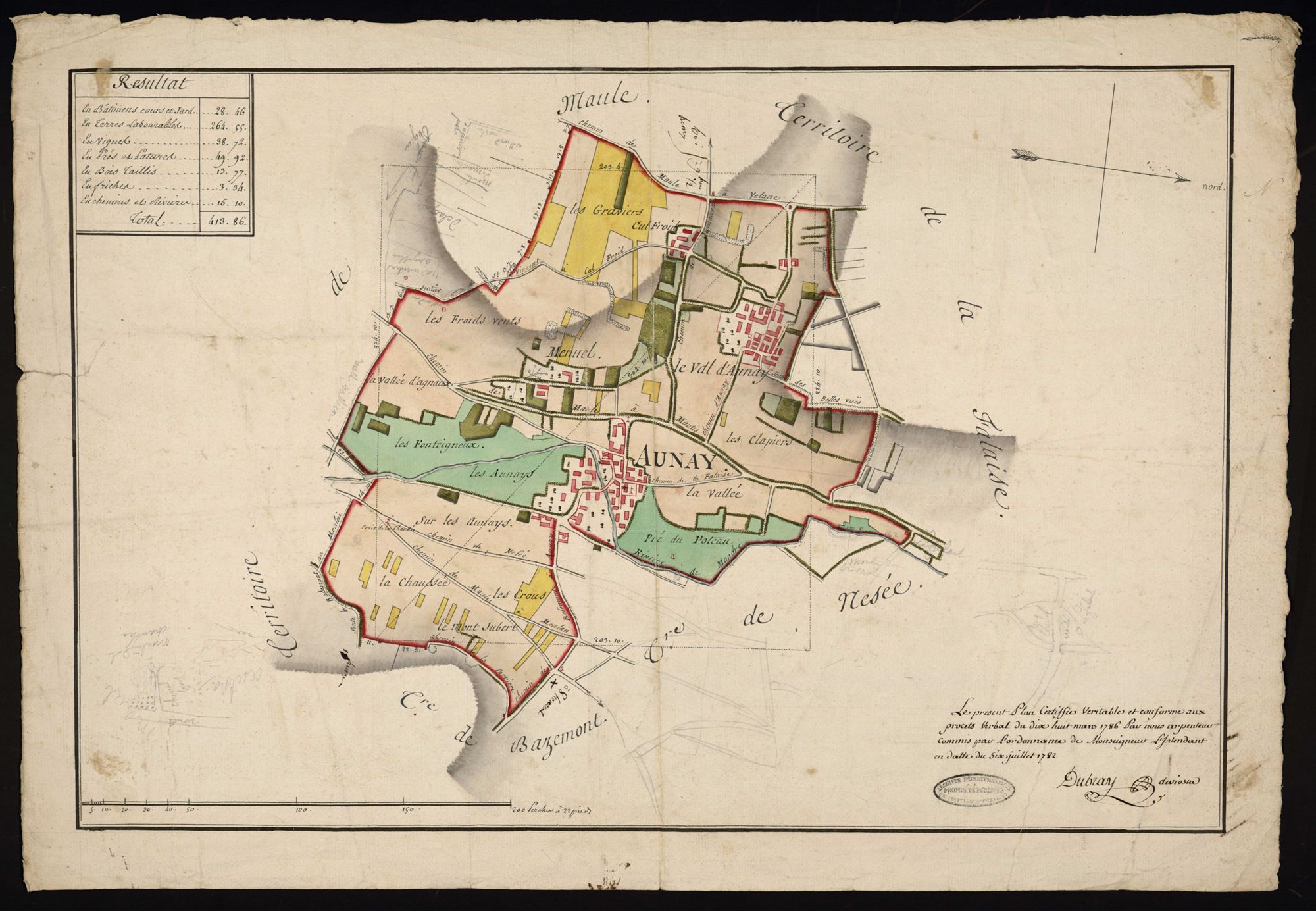 Aulnay-sur-Mauldre - Plan d'intendance de la paroisse d'Aulnay-sur-Mauldre