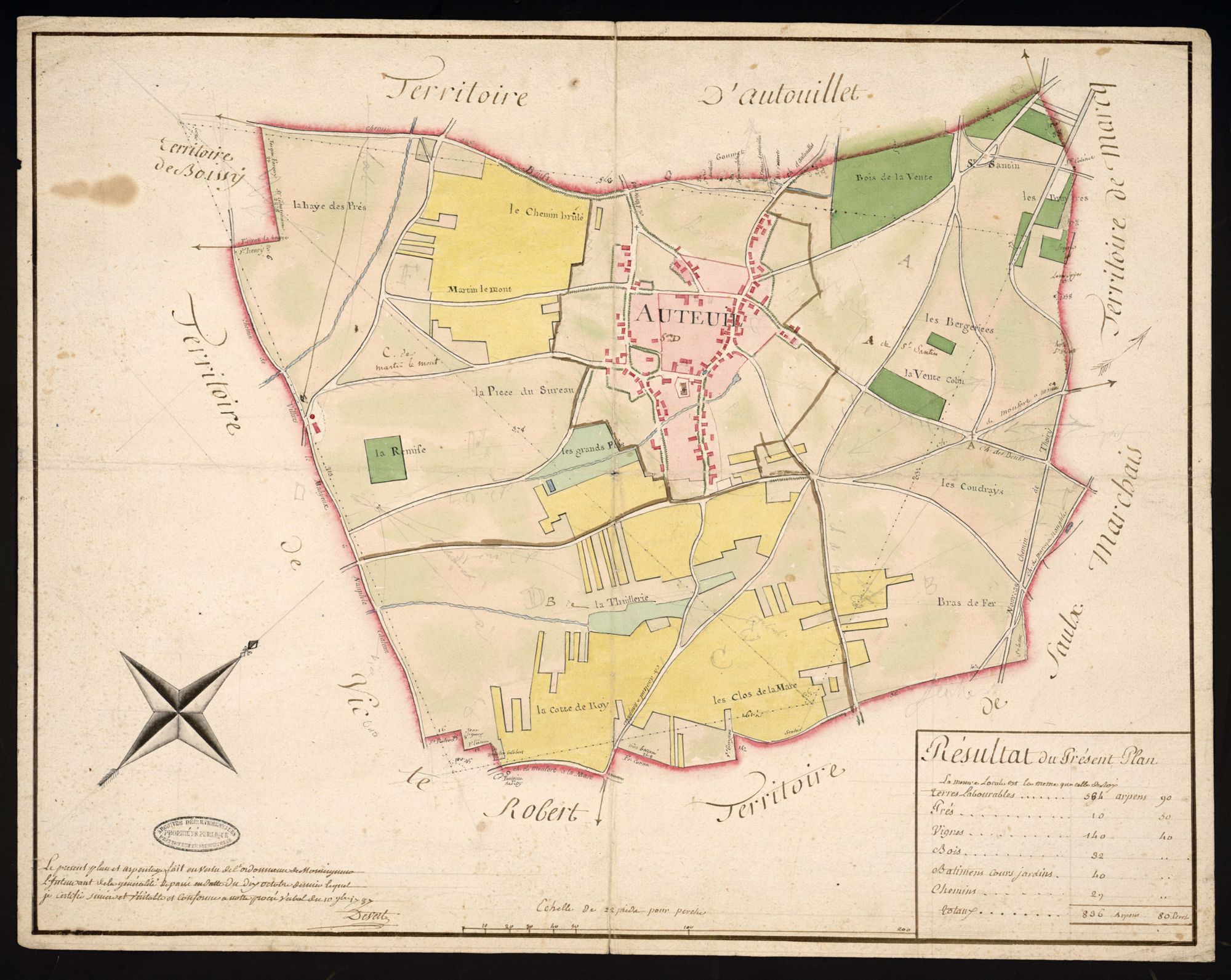 Auteuil - Plan d'intendance de la paroisse d'Auteuil-le-Roi