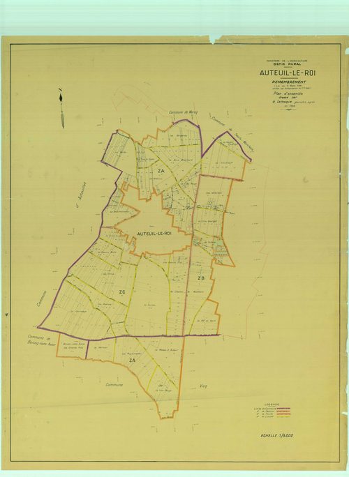 Auteuil - Plans du cadastre remembré