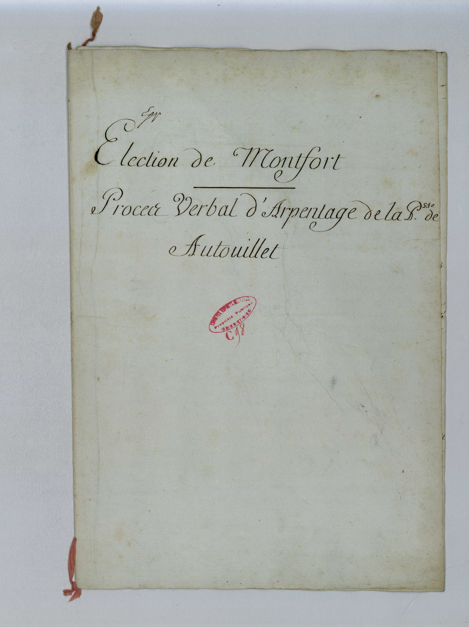 Autouillet - Procès-verbal d'arpentage du territoire de la paroisse d'Autouillet