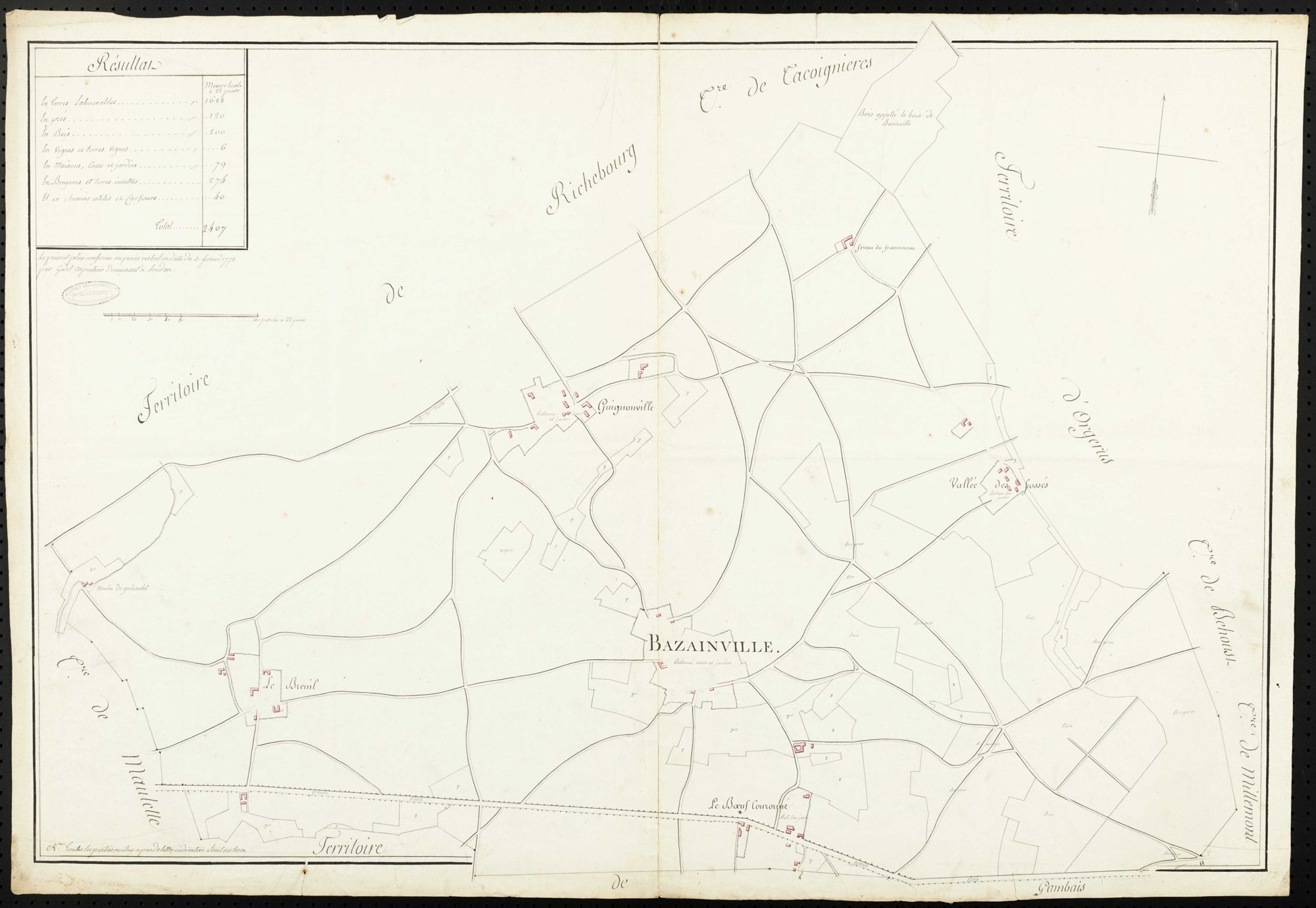 Bazainville - Plan d'intendance de la paroisse de Bazainville