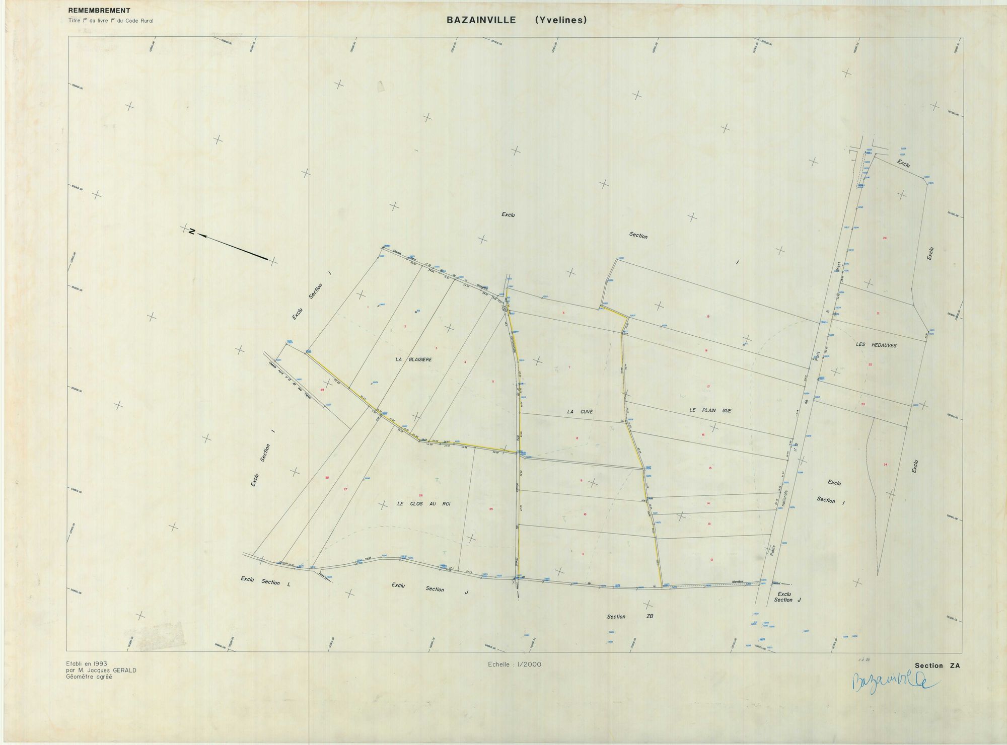 Bazainville - Plans du cadastre remembré