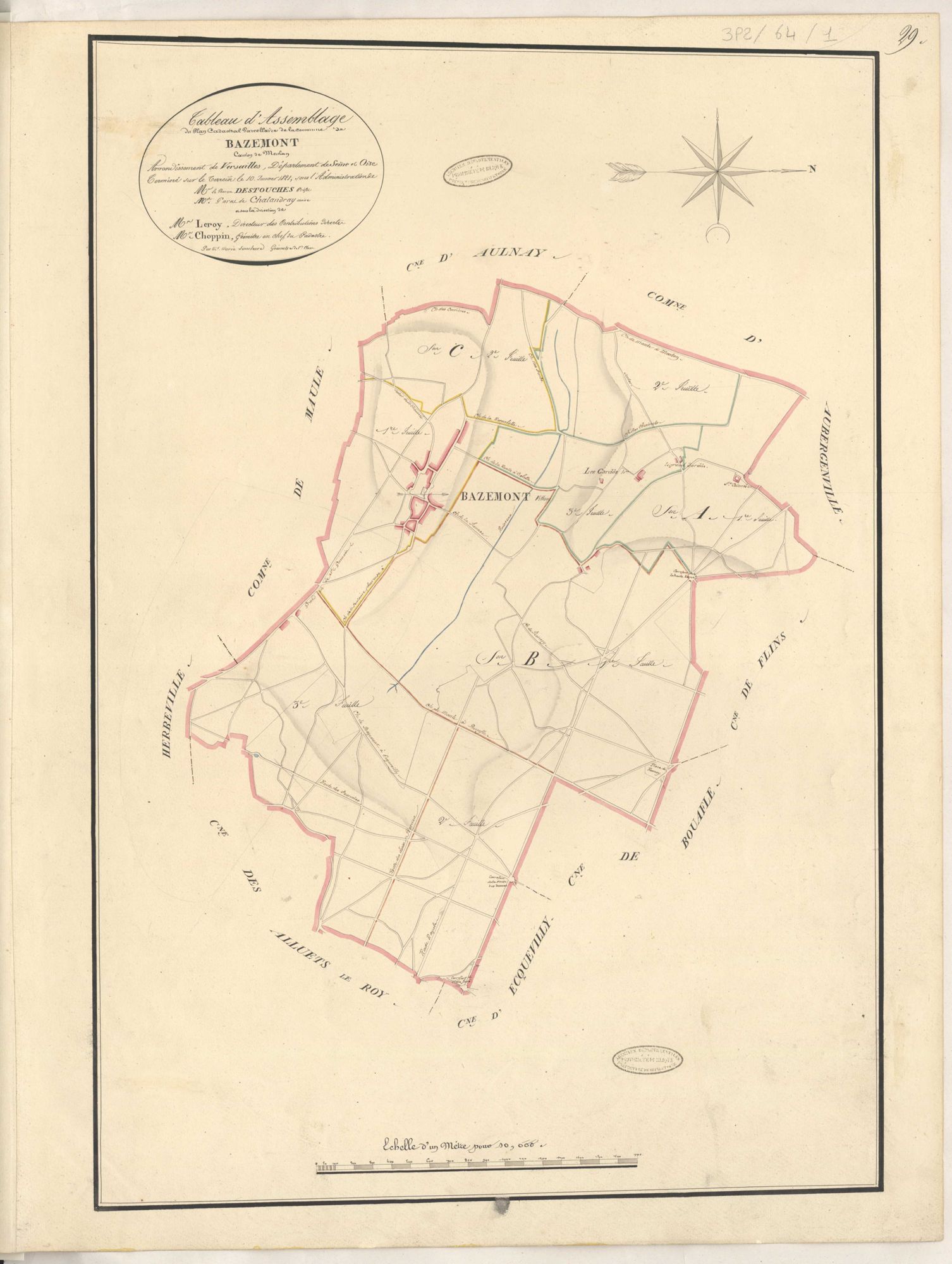 Bazemont - Plans de la Préfecture de Seine-et-Oise