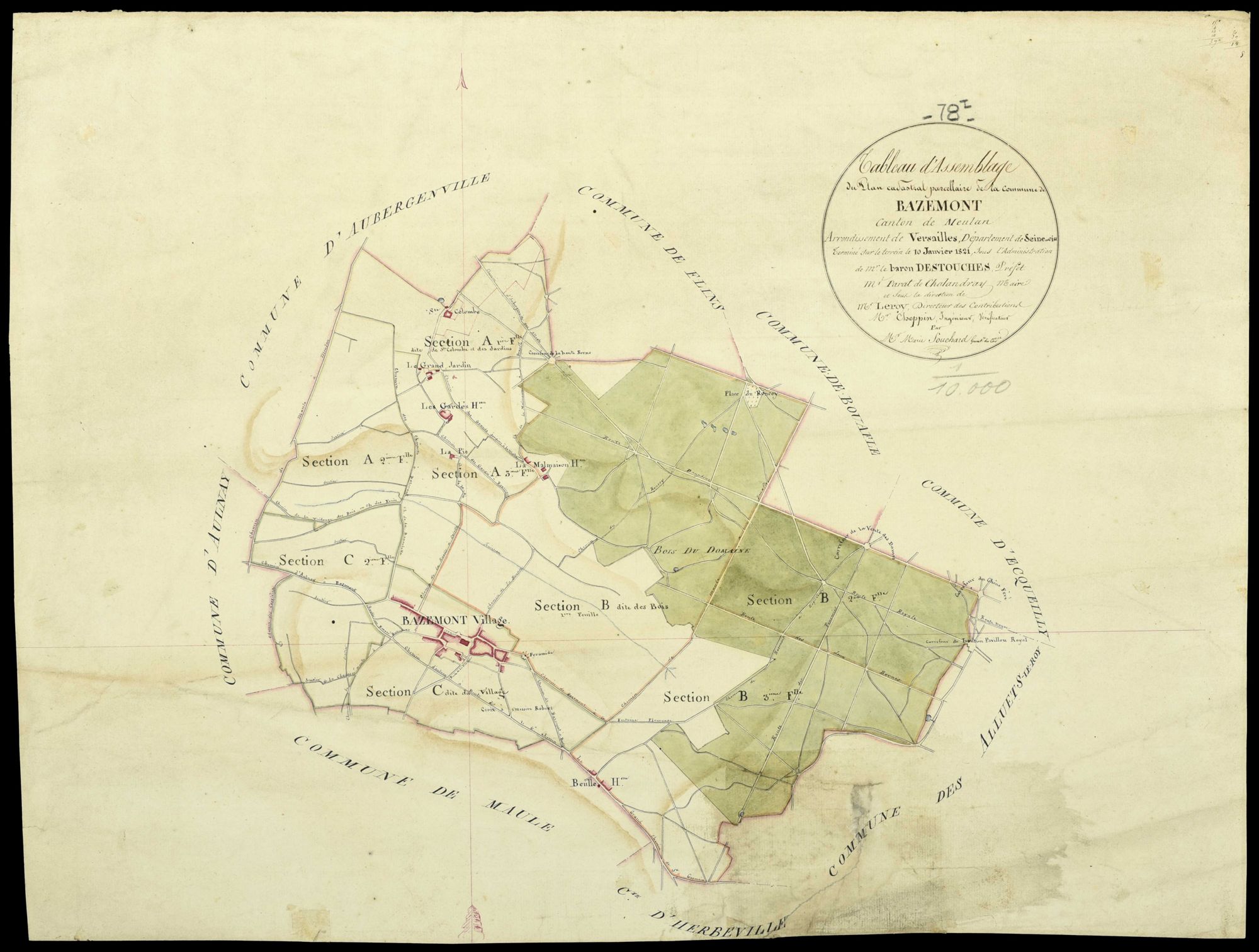 Bazemont - Plans de l’Administration du cadastre
