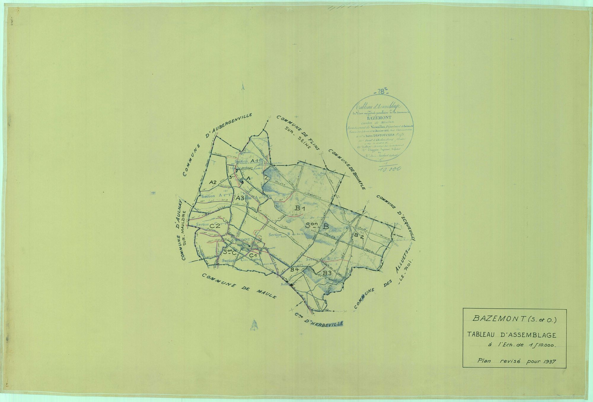 Bazemont - Plans du cadastre rénové