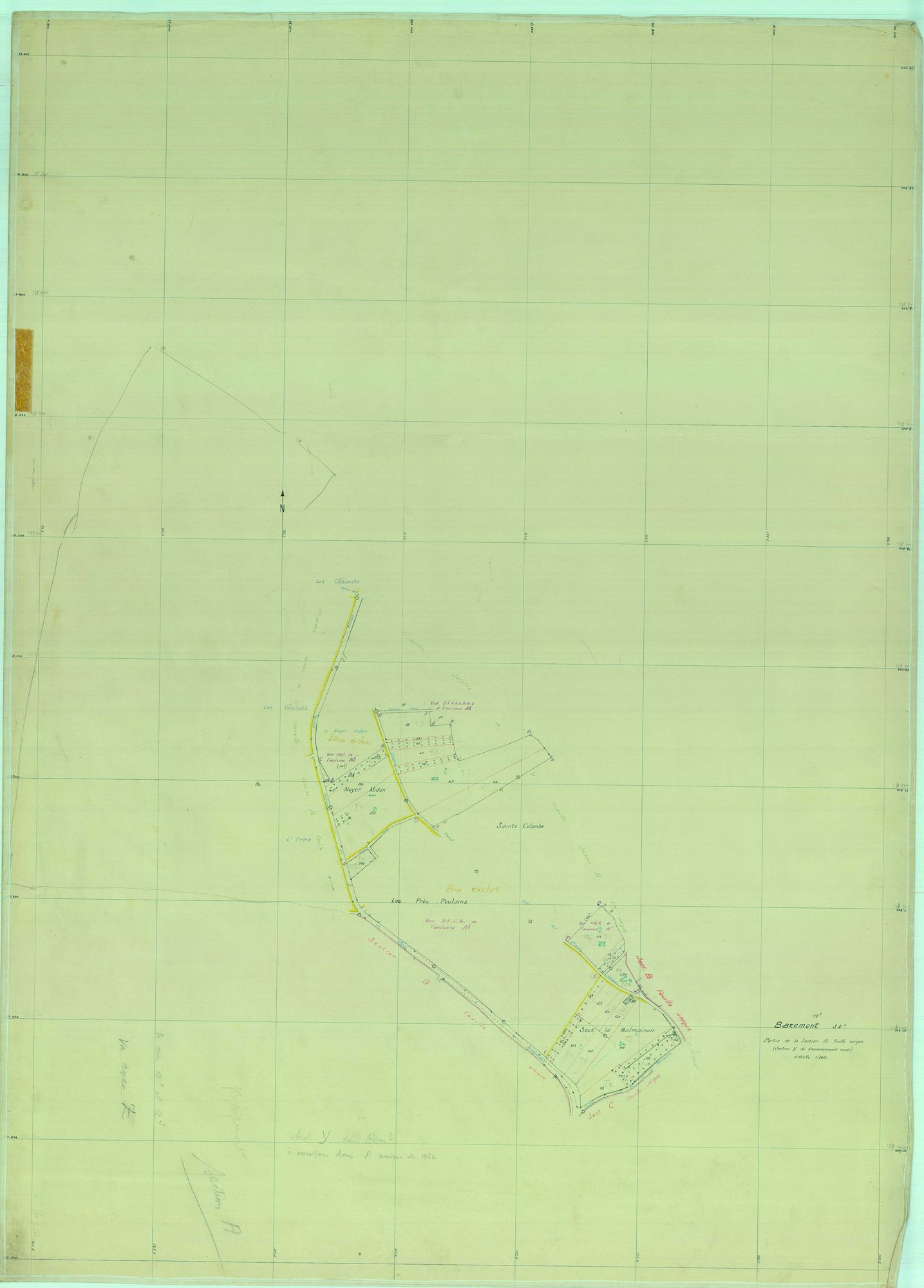 Bazemont - Plans du cadastre remembré