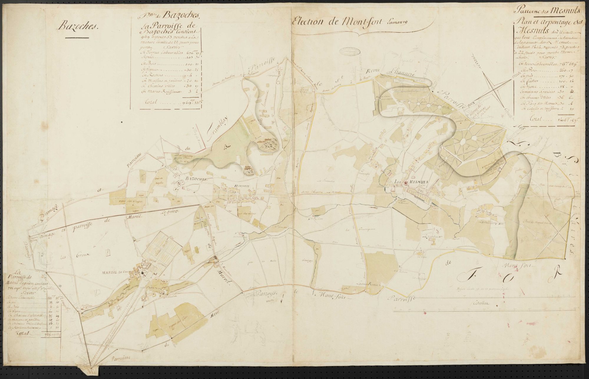 Bazoches-sur-Guyonne - Plan d'intendance de la paroisse de Bazoches-sur-Guyonne