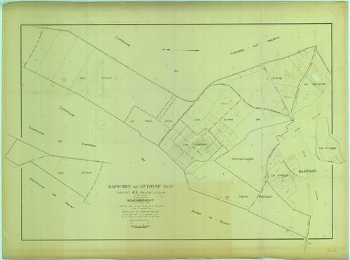 Bazoches-sur-Guyonne - Plans du cadastre remembré