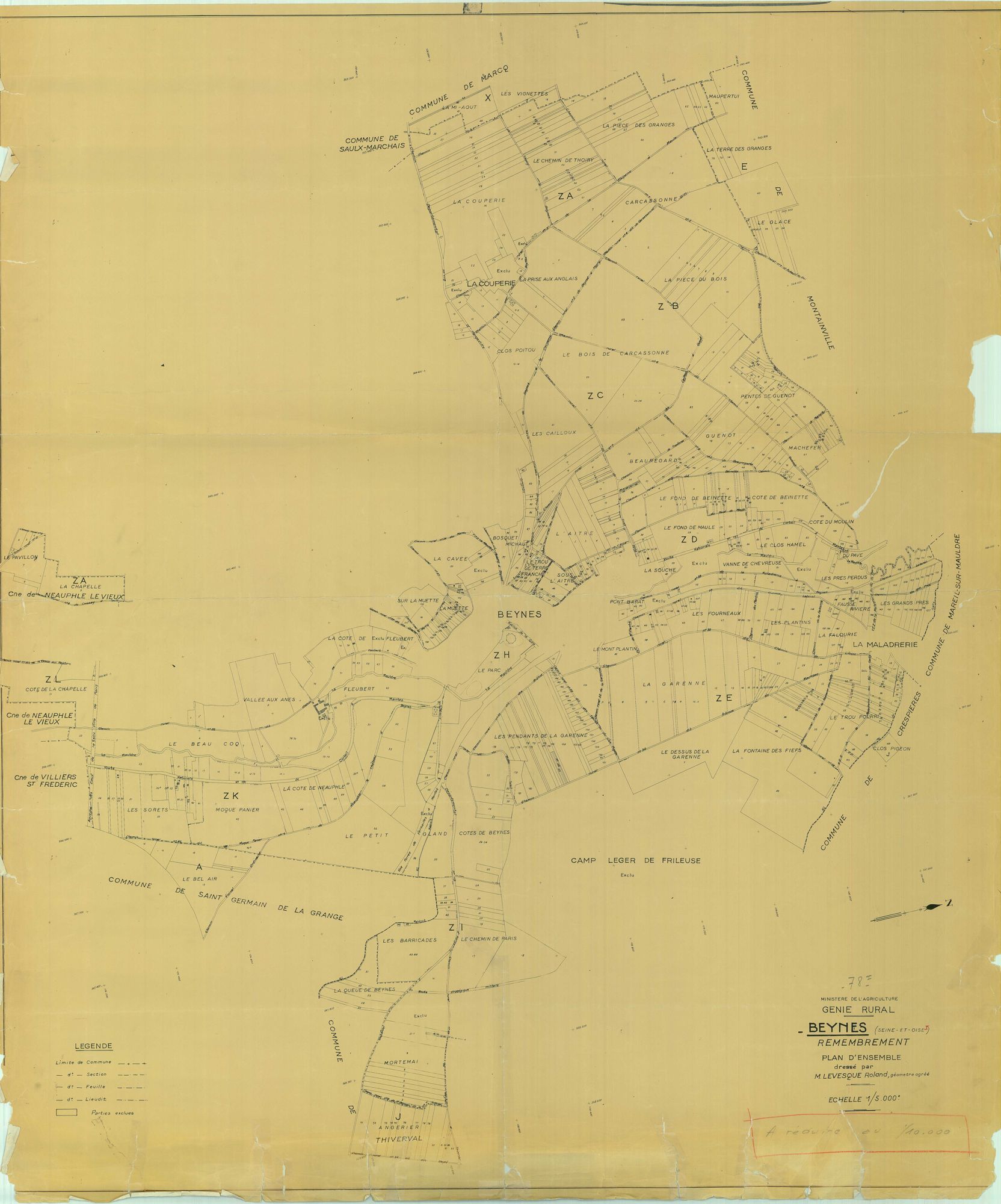 Beynes - Plans du cadastre remembré