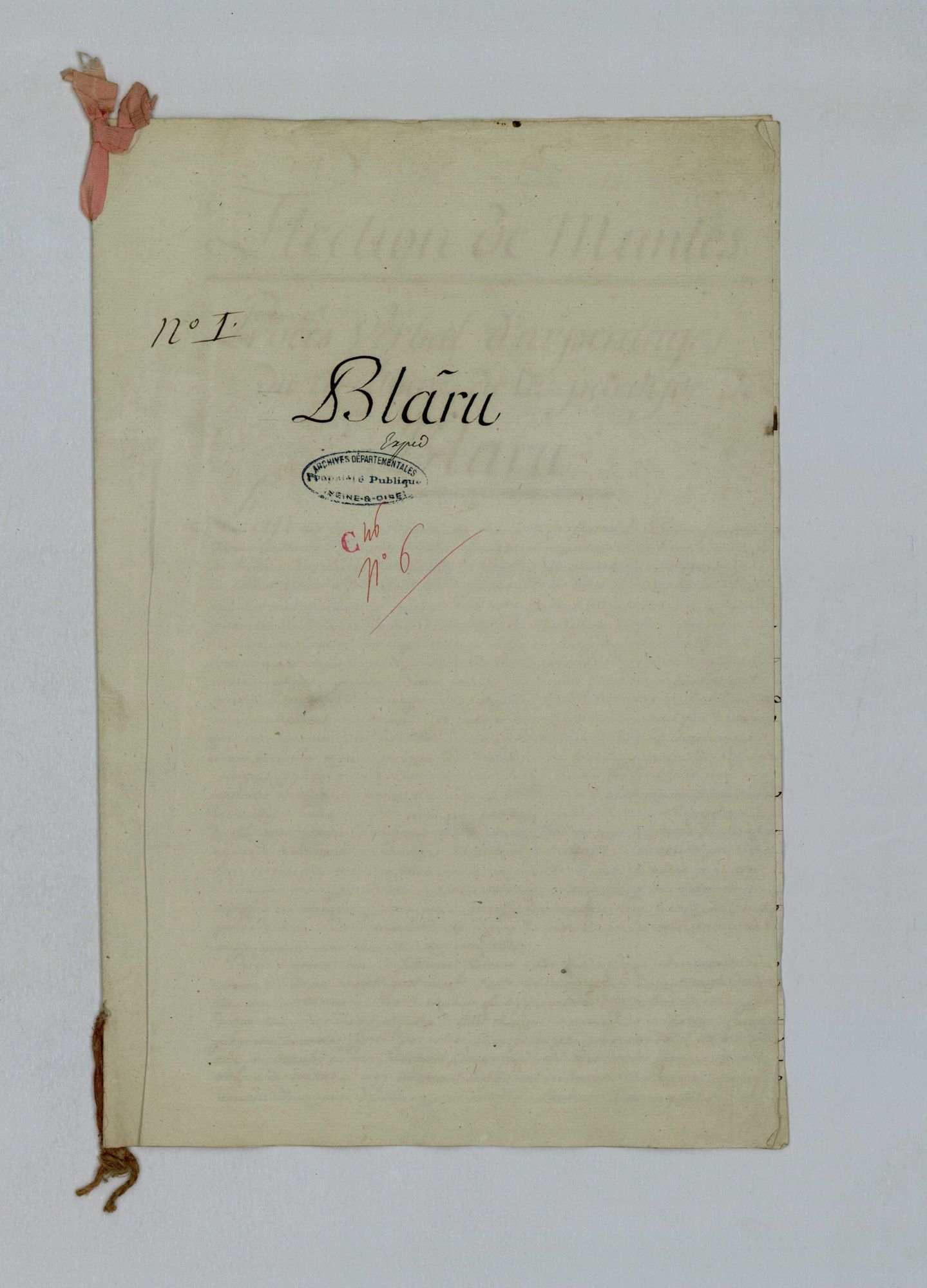 Blaru - Procès-verbal d'arpentage du territoire de la paroisse de Blaru