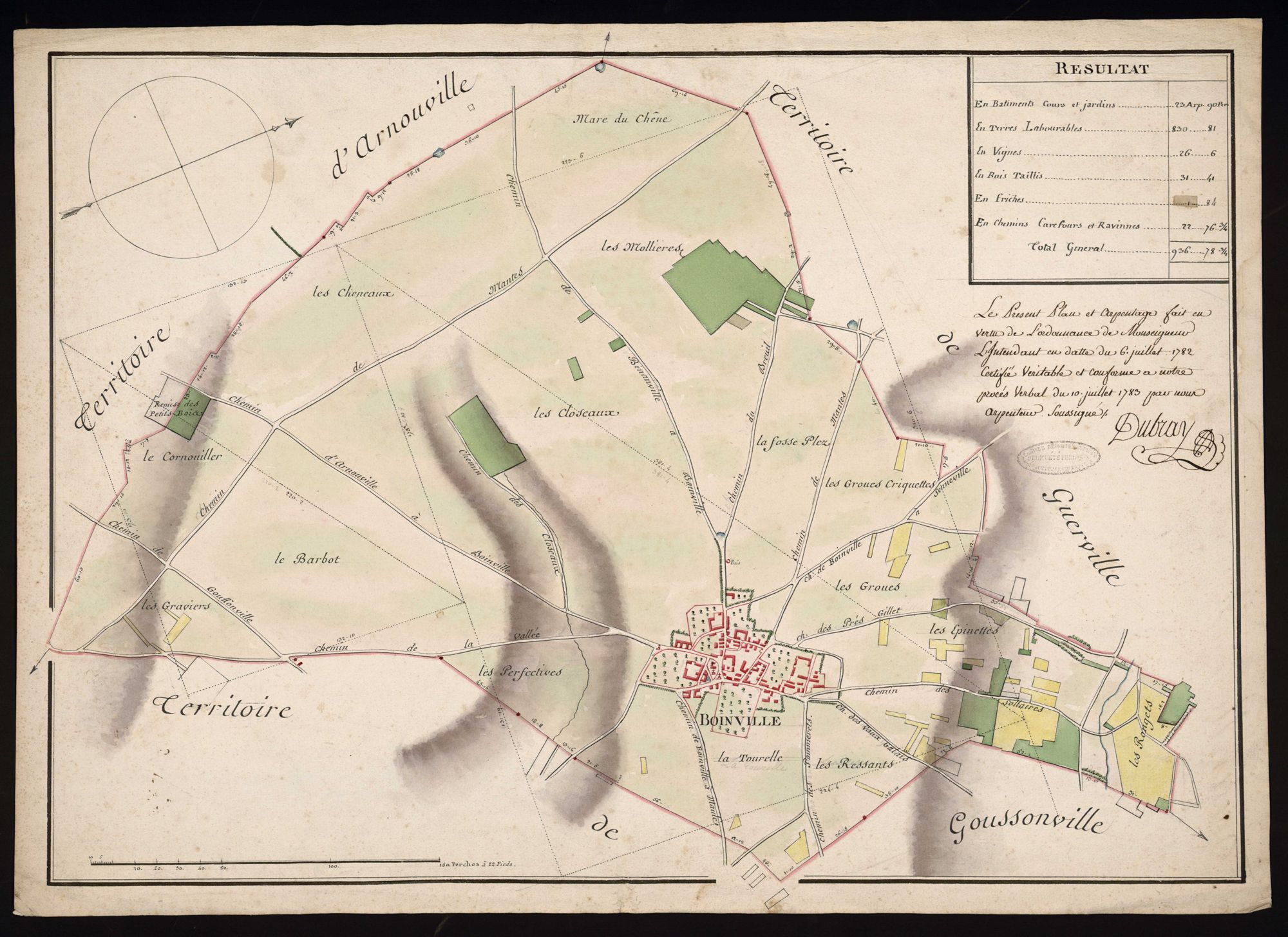 Boinville-en-Mantois - Plan d'intendance de la paroisse de Boinville-en-Mantois