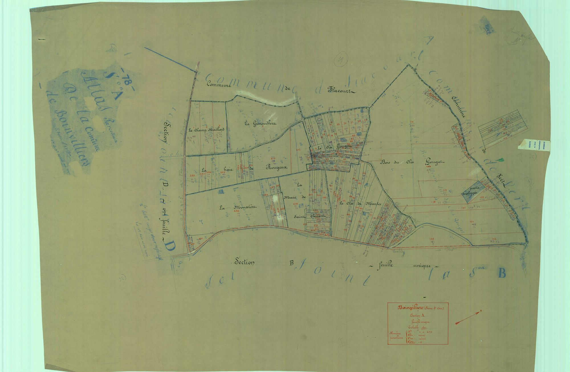 Boinvilliers - Plans du cadastre rénové