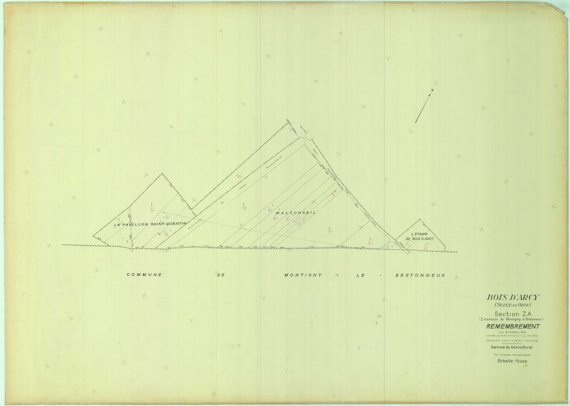 Bois-d'Arcy - Plans du cadastre remembré