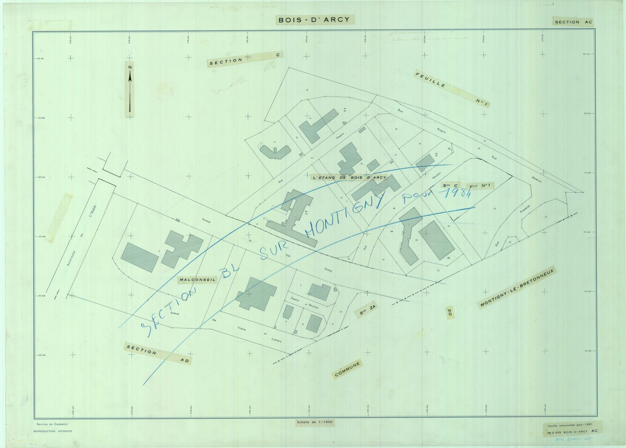 Bois-d'Arcy - Plans du cadastre révisé