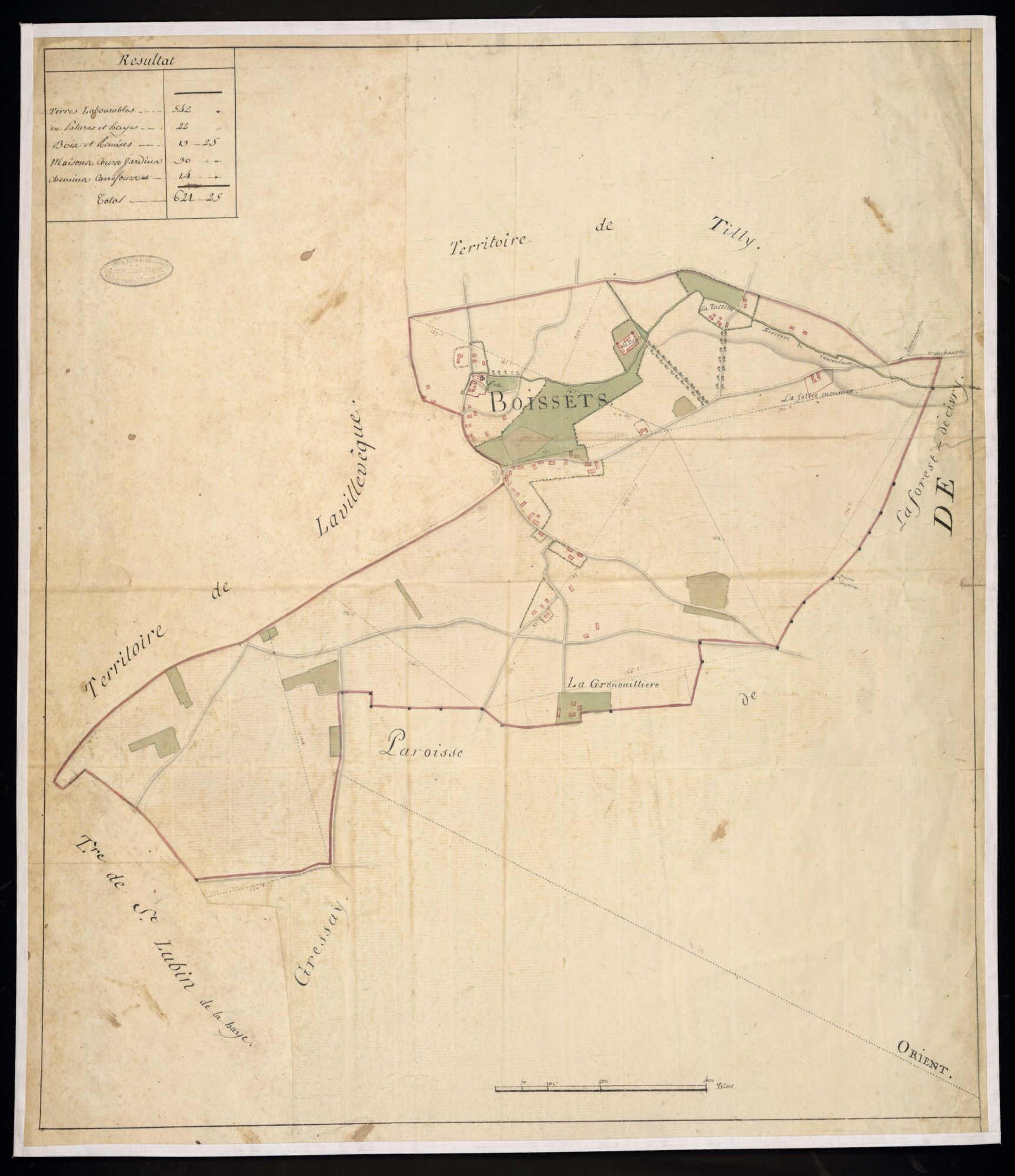 Boissets - Plan d'intendance de la paroisse de Boissets
