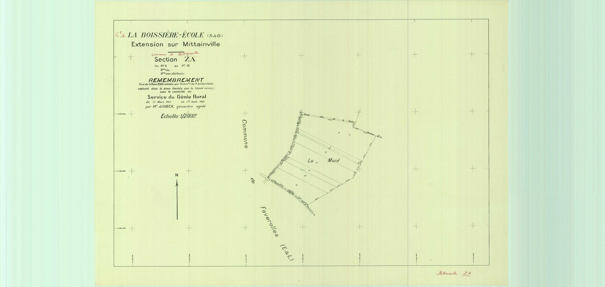 La Boissière-École - Plans du cadastre remembré