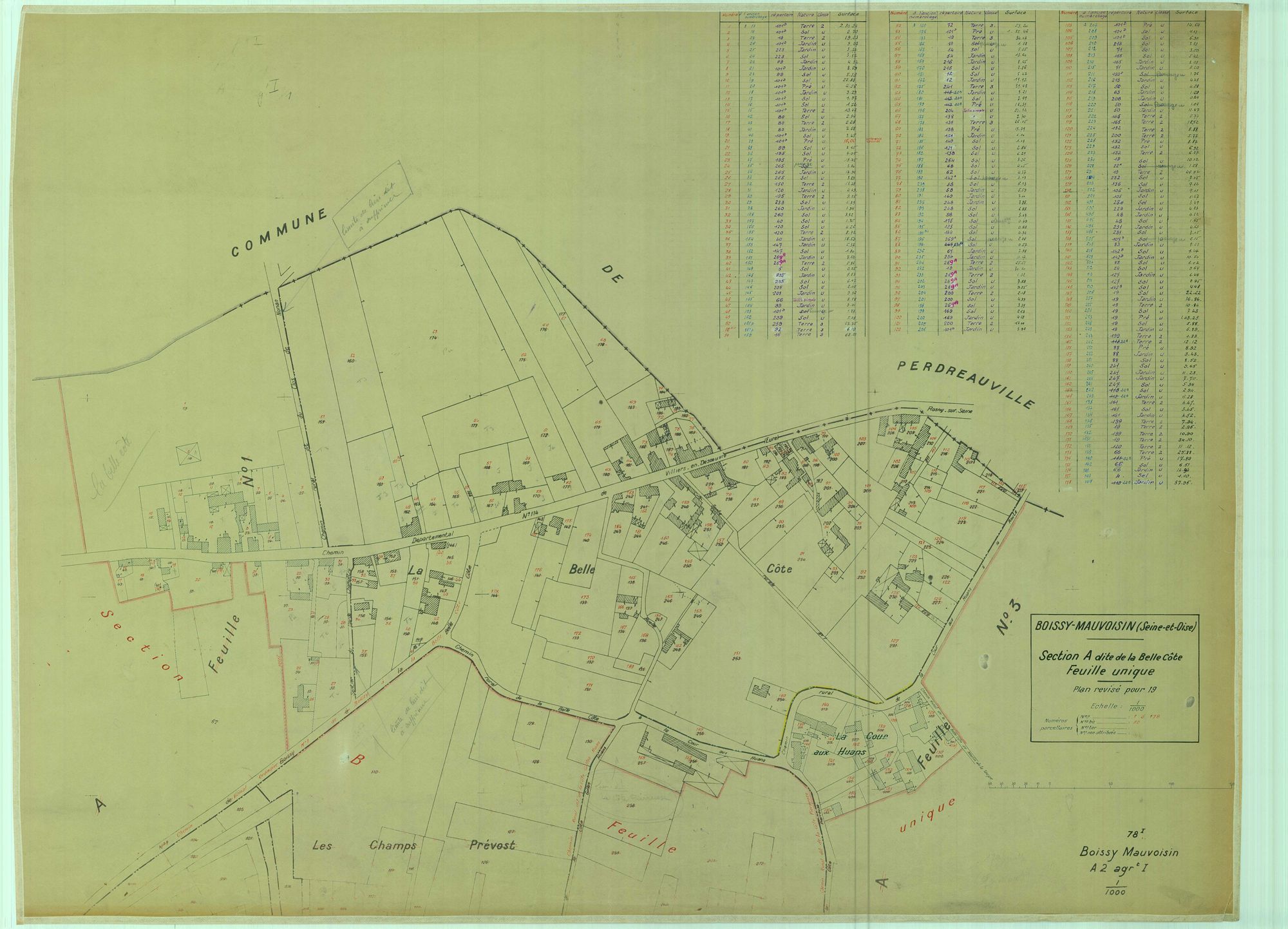 Boissy-Mauvoisin - Plans du cadastre remembré