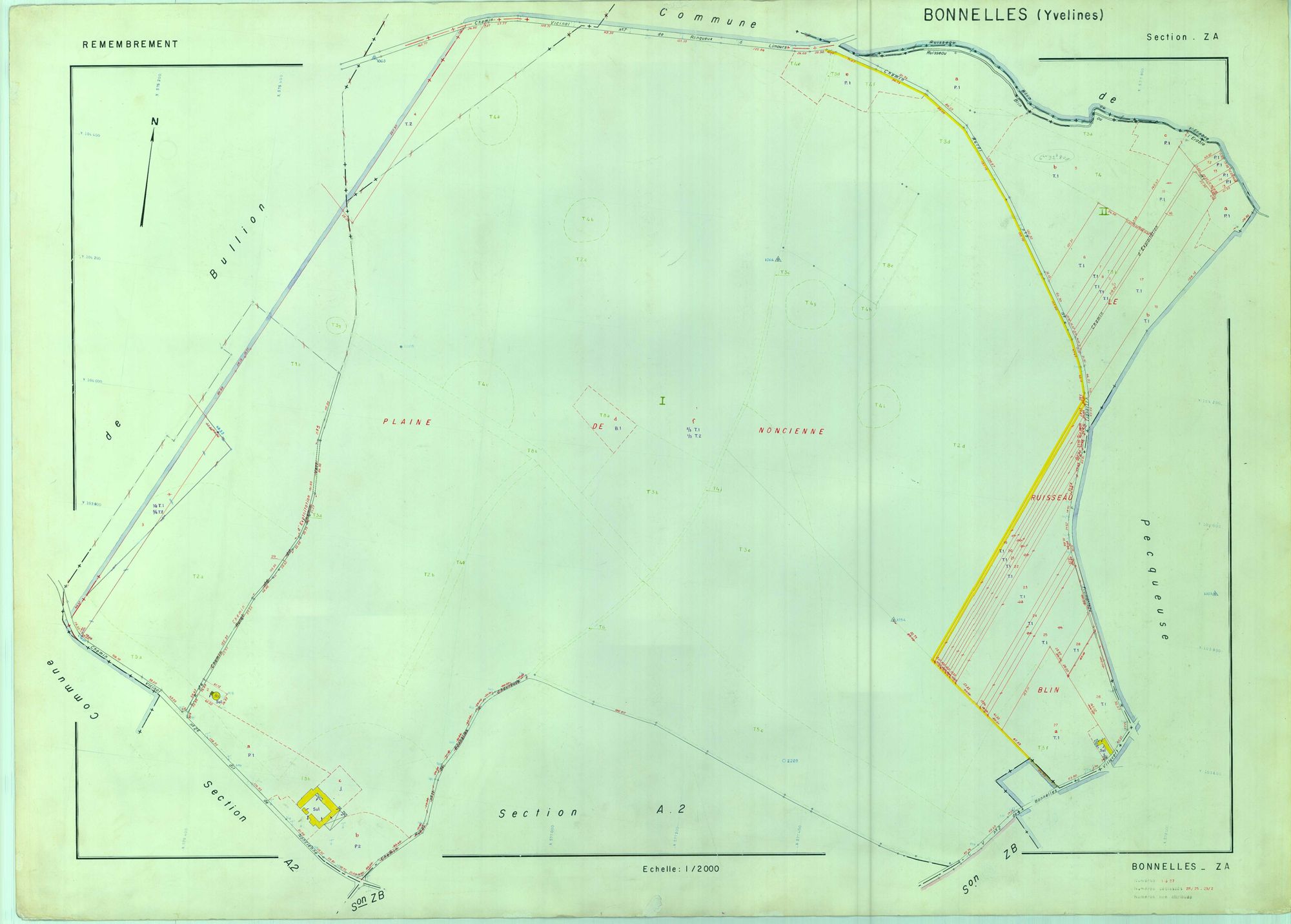 Bonnelles - Plans du cadastre remembré