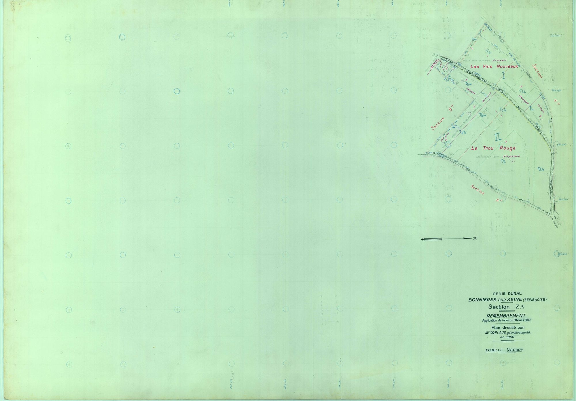 Bonnières-sur-Seine - Plans du cadastre remembré