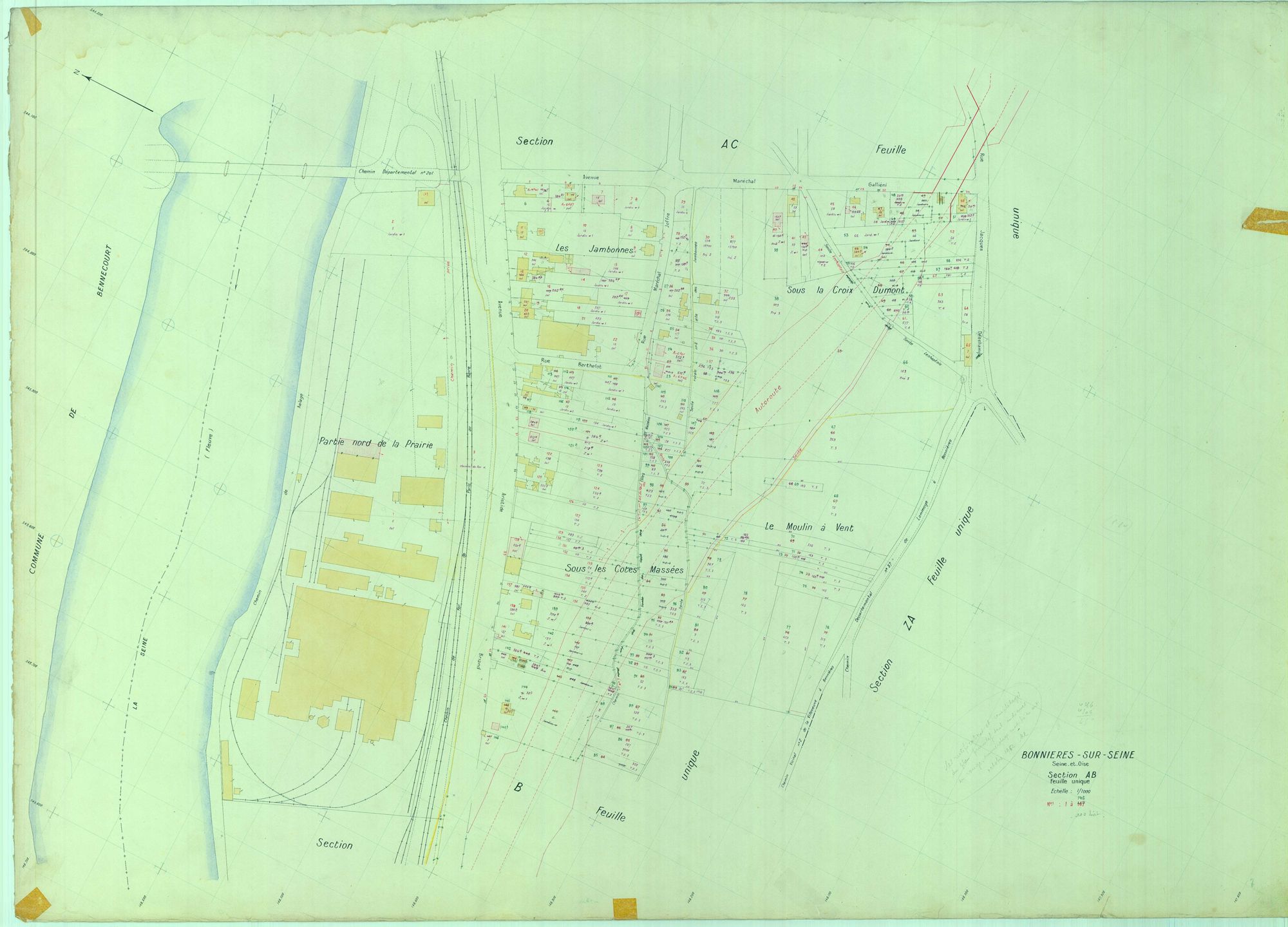 Bonnières-sur-Seine - Plans du cadastre révisé