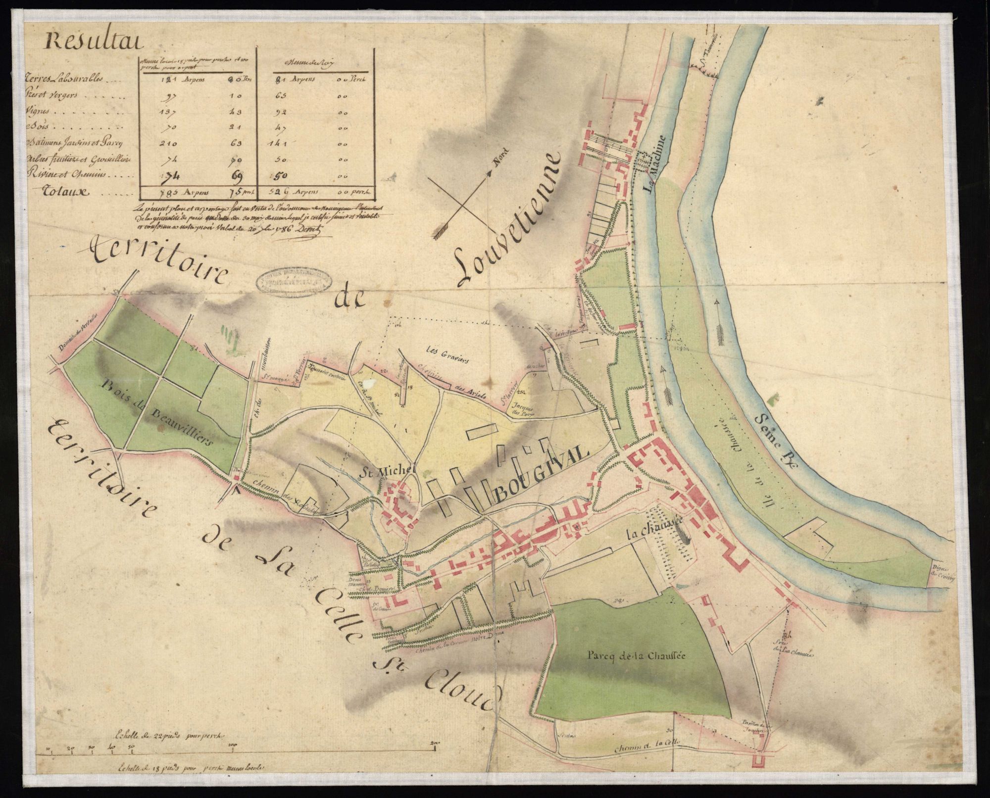 Bougival - Plan d'intendance de la paroisse de Bougival