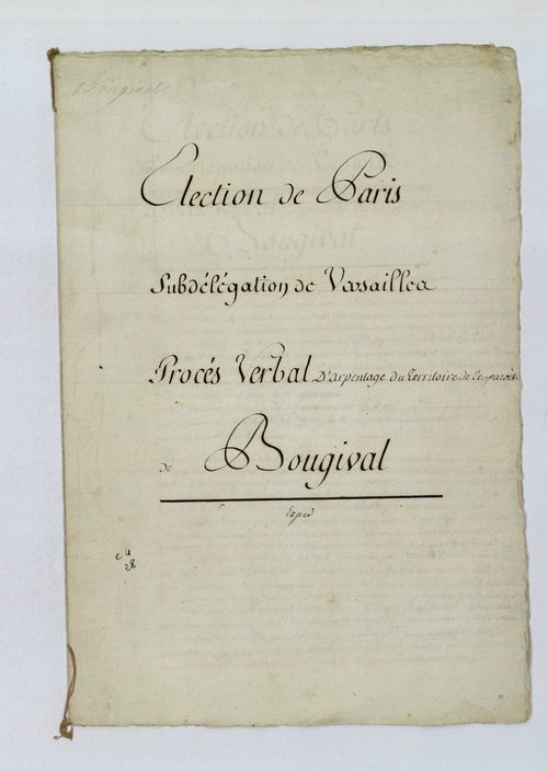 Bougival - Procès-verbal d'arpentage du territoire de la paroisse de Bougival