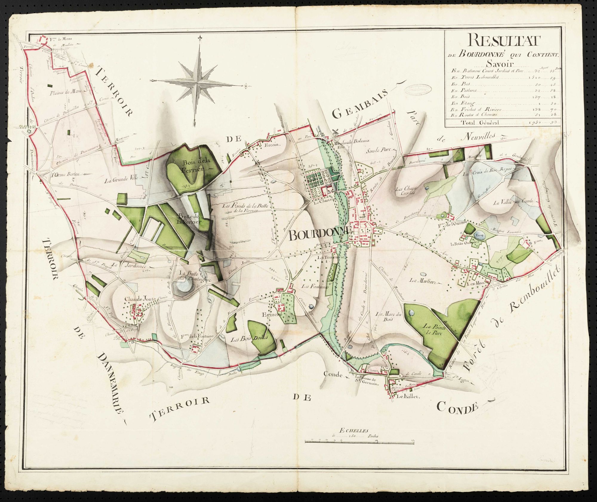 Bourdonné - Plan d'intendance de la paroisse de Bourdonné