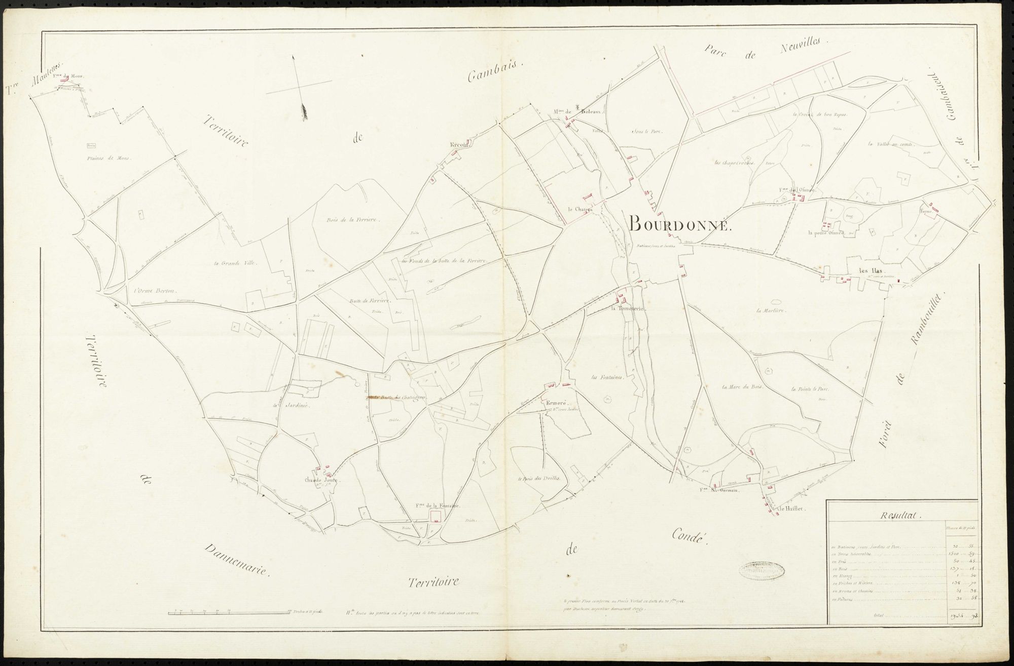 Bourdonné - Plan d'intendance de la paroisse de Bourdonné