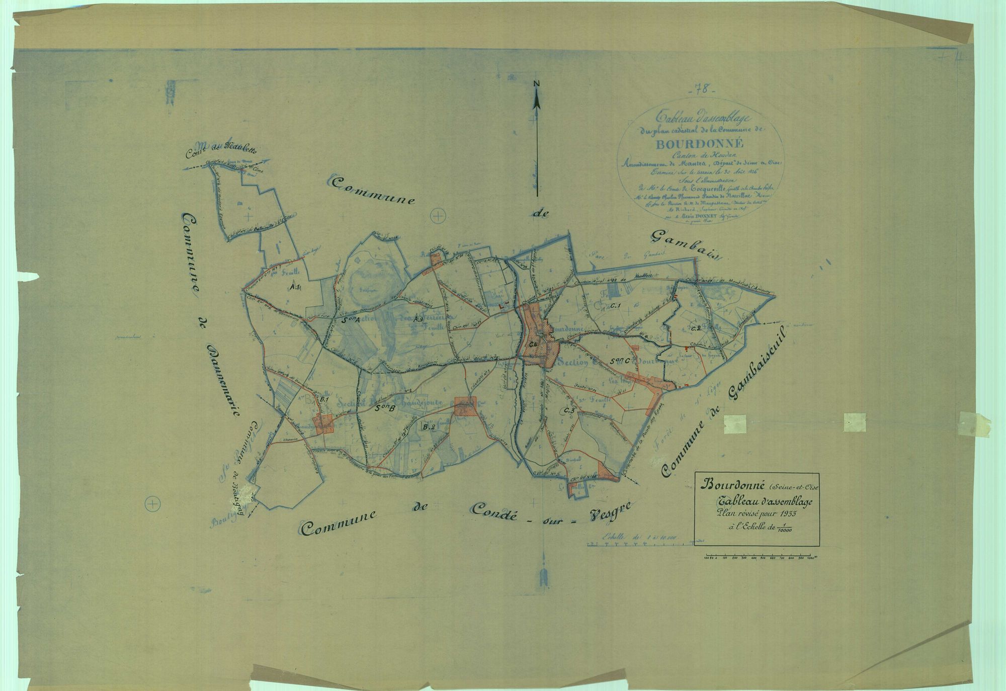 Bourdonné - Plans du cadastre rénové