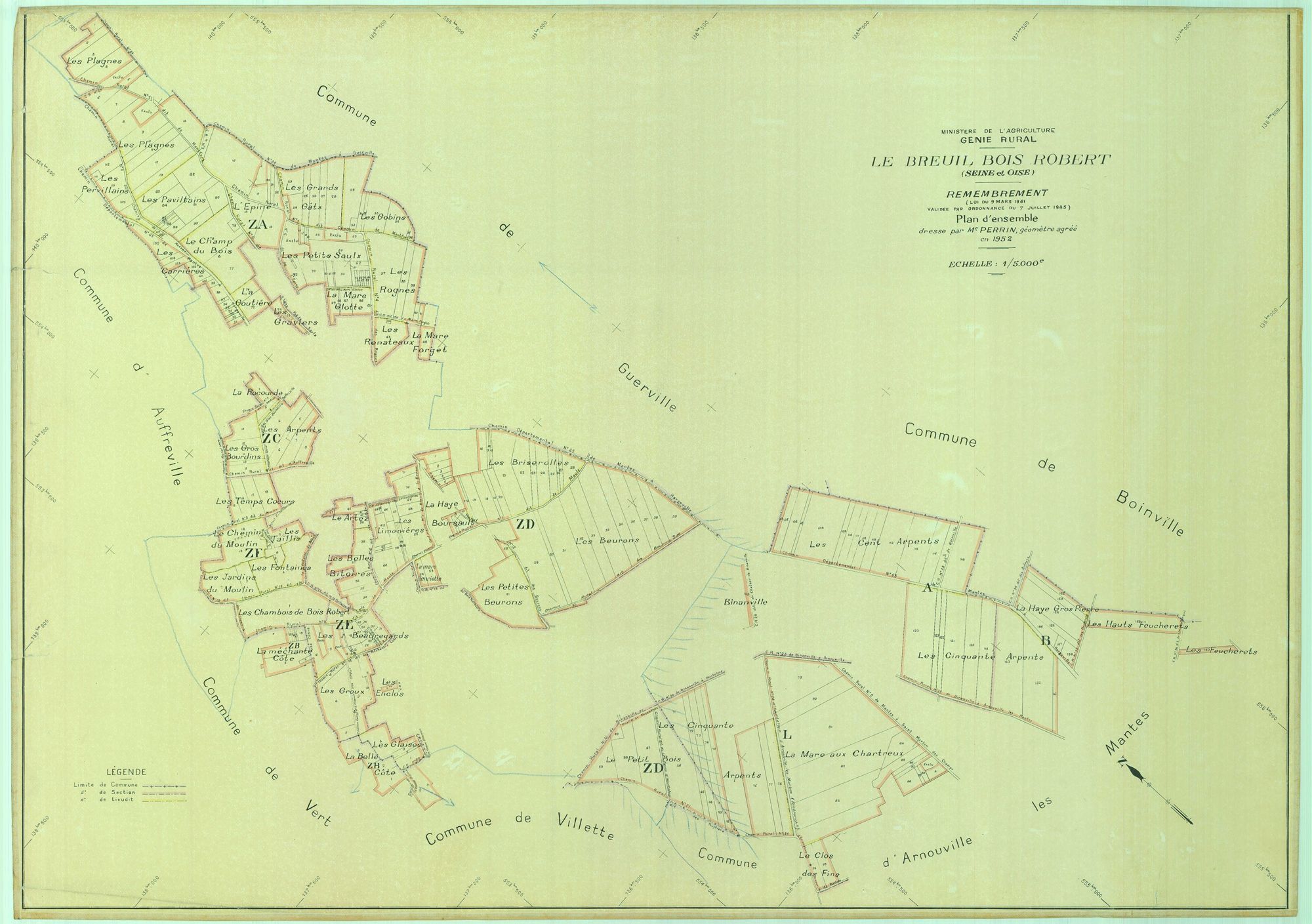 Breuil-Bois-Robert - Plans du cadastre remembré