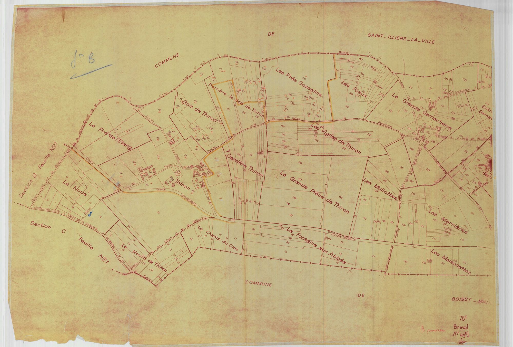 Bréval - Plans du cadastre remembré