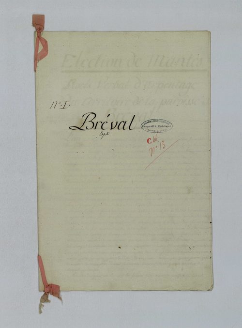 Bréval - Procès-verbal d'arpentage du territoire de la paroisse de Bréval