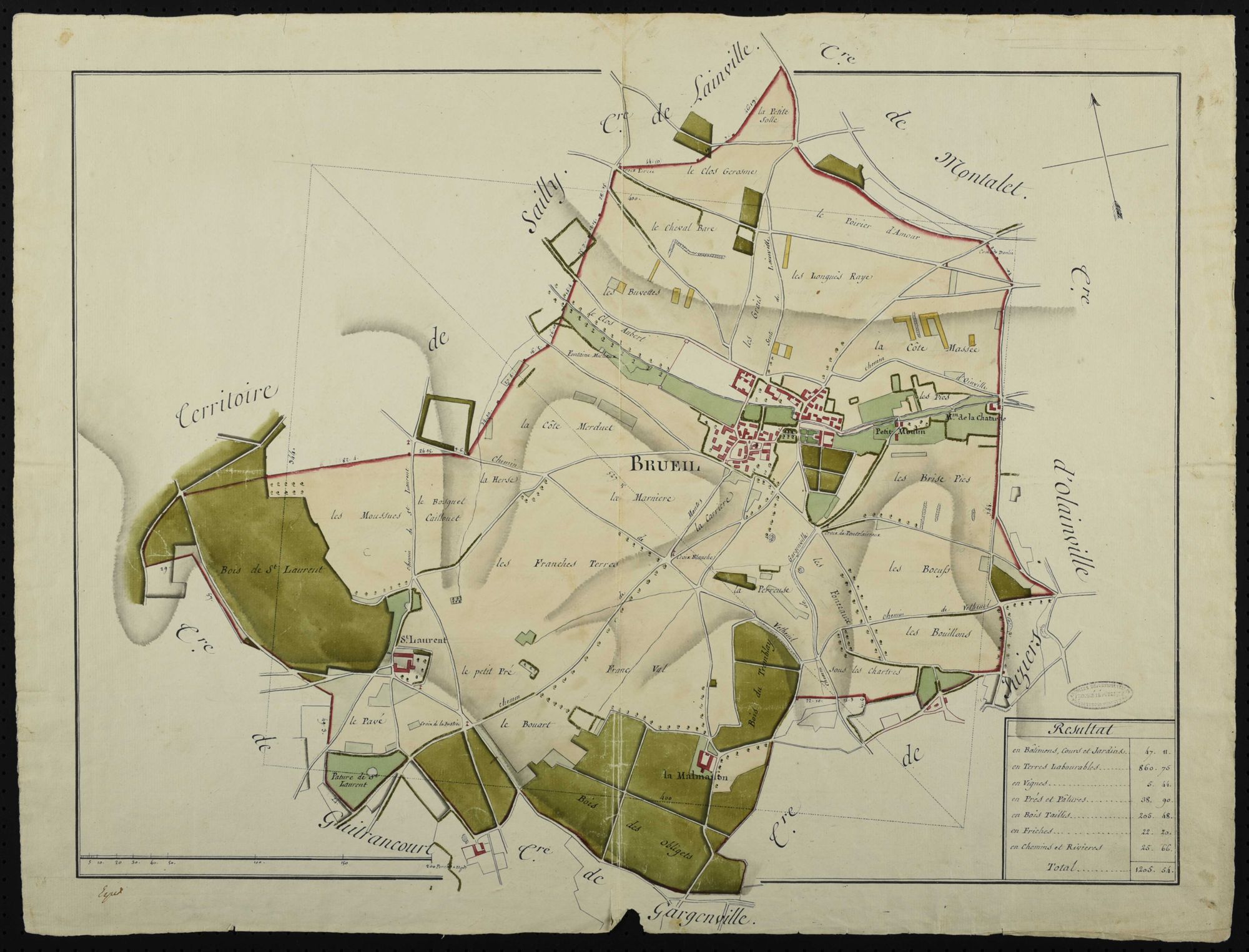 Brueil-en-Vexin - Plan d'intendance de la paroisse de Brueil-en-Vexin