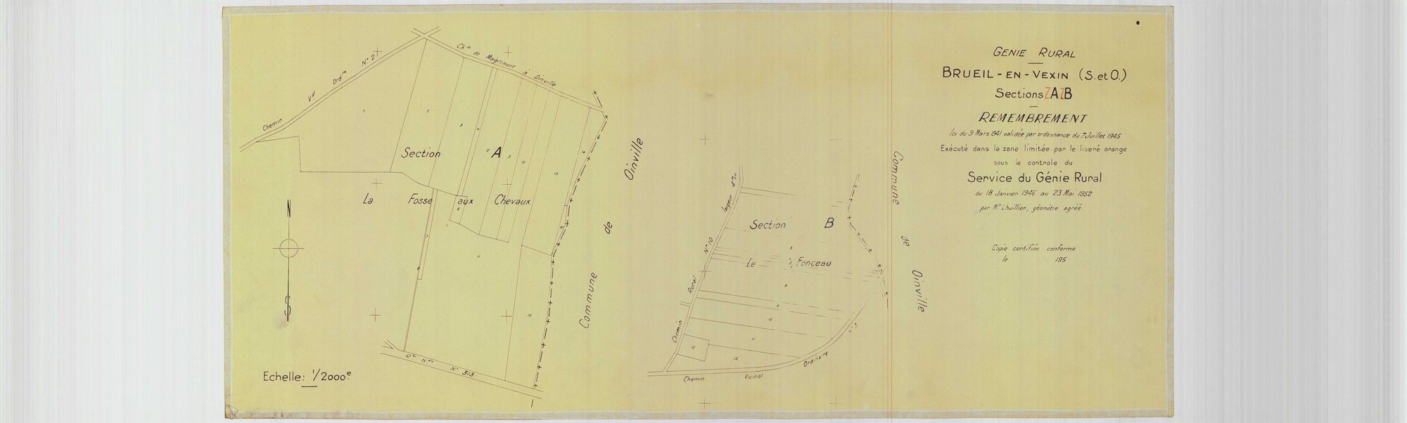 Brueil-en-Vexin - Plans du cadastre remembré
