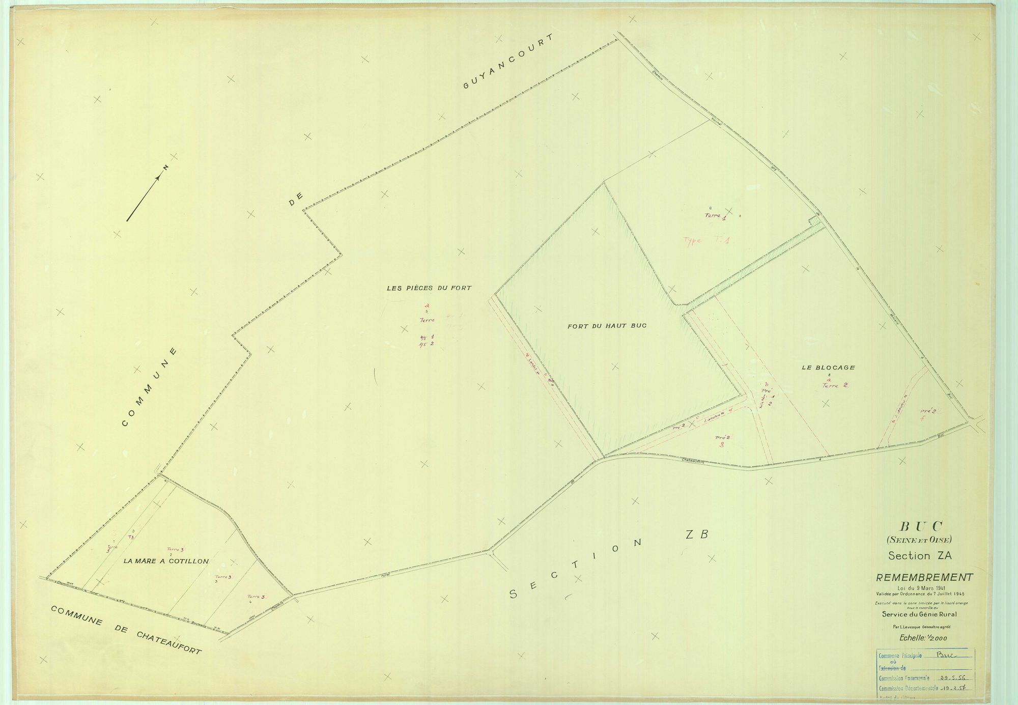 Buc - Plans du cadastre remembré