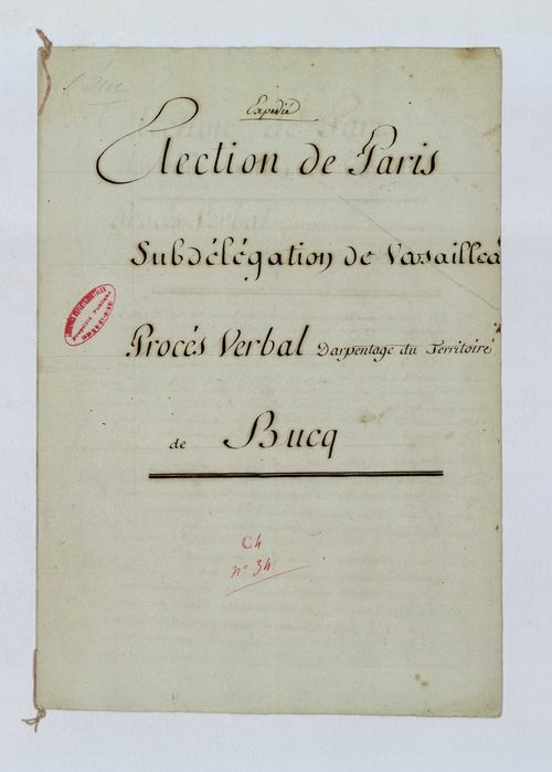 Buc - Procès-verbal d'arpentage du territoire de la paroisse de Buc